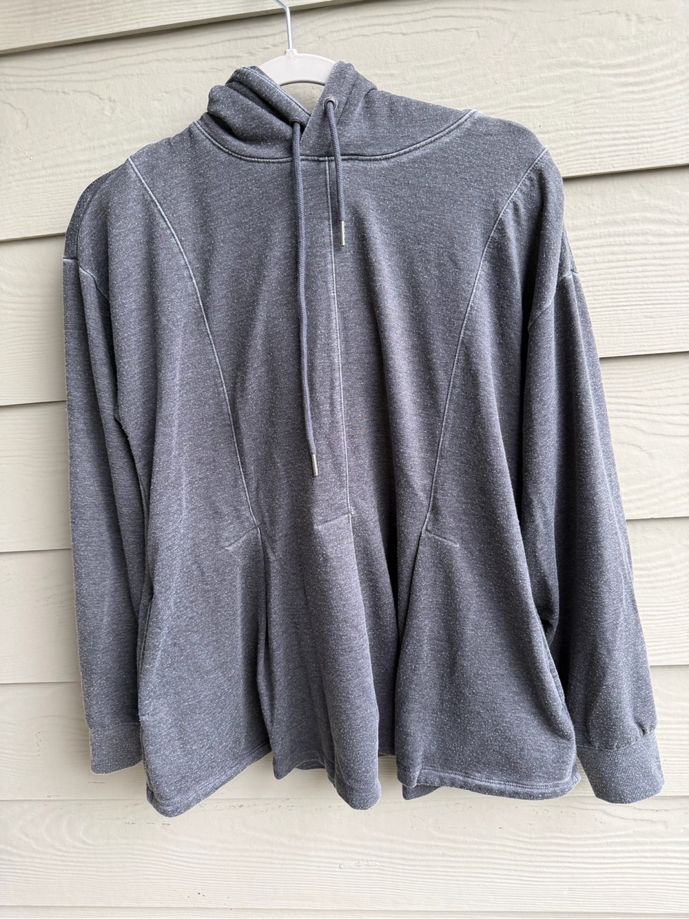 LOGO by Lori Goldstein Gray hoodie Sweatshirt with Drawstring